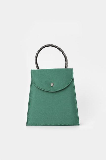 Sante handbag σατέν πράσινο