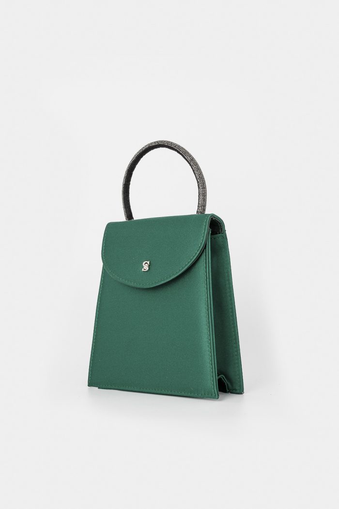 Sante handbag σατέν πράσινο