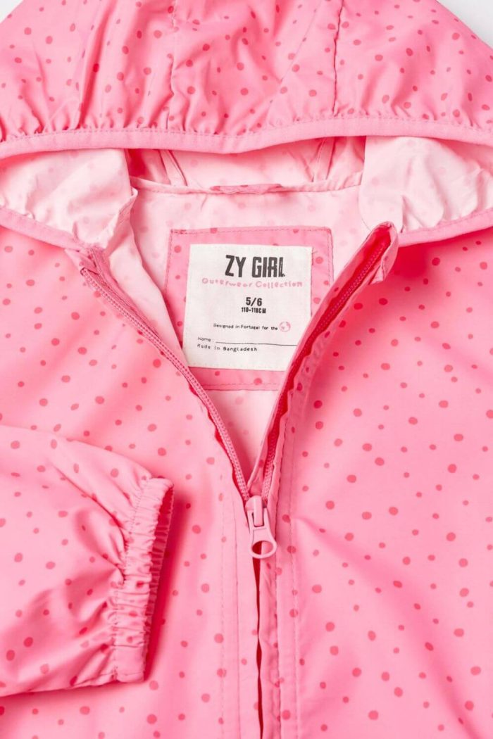 Ζippy Kids αντιανεμικό μπουφάν πουά ροζ