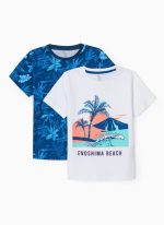 Ζippy Kids σετ δυο t-shirt αγόρι μπλε λευκό