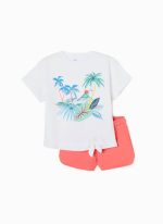 Ζippy Kids set μπλούζα σορτς κορίτσι λευκό κοραλί