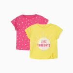 Zippy Kids σετ μπλουζάκια κορίτσι κίτρινο – ροζ