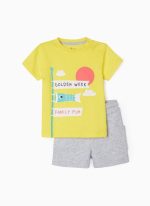 Zippy Kids σετ t-shirt σορτς αγόρι baby κίτρινο γκρι