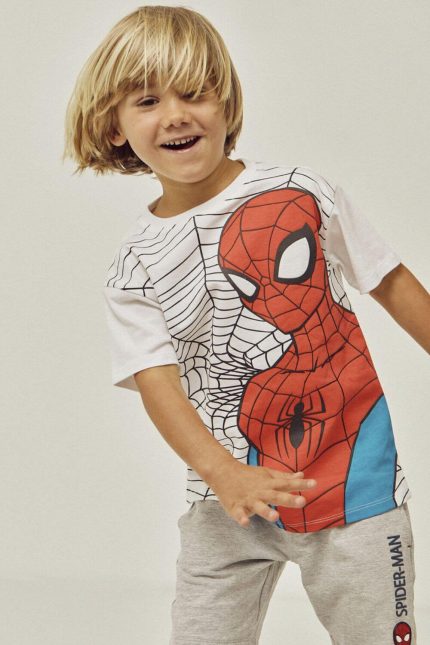 Ζippy Kids σετ Spiderman λευκό/γκρι